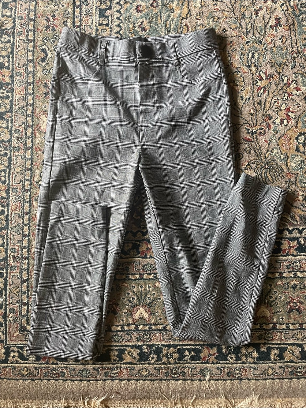 Zara Gray Glen Plaid Women Dress Pants Size Medium